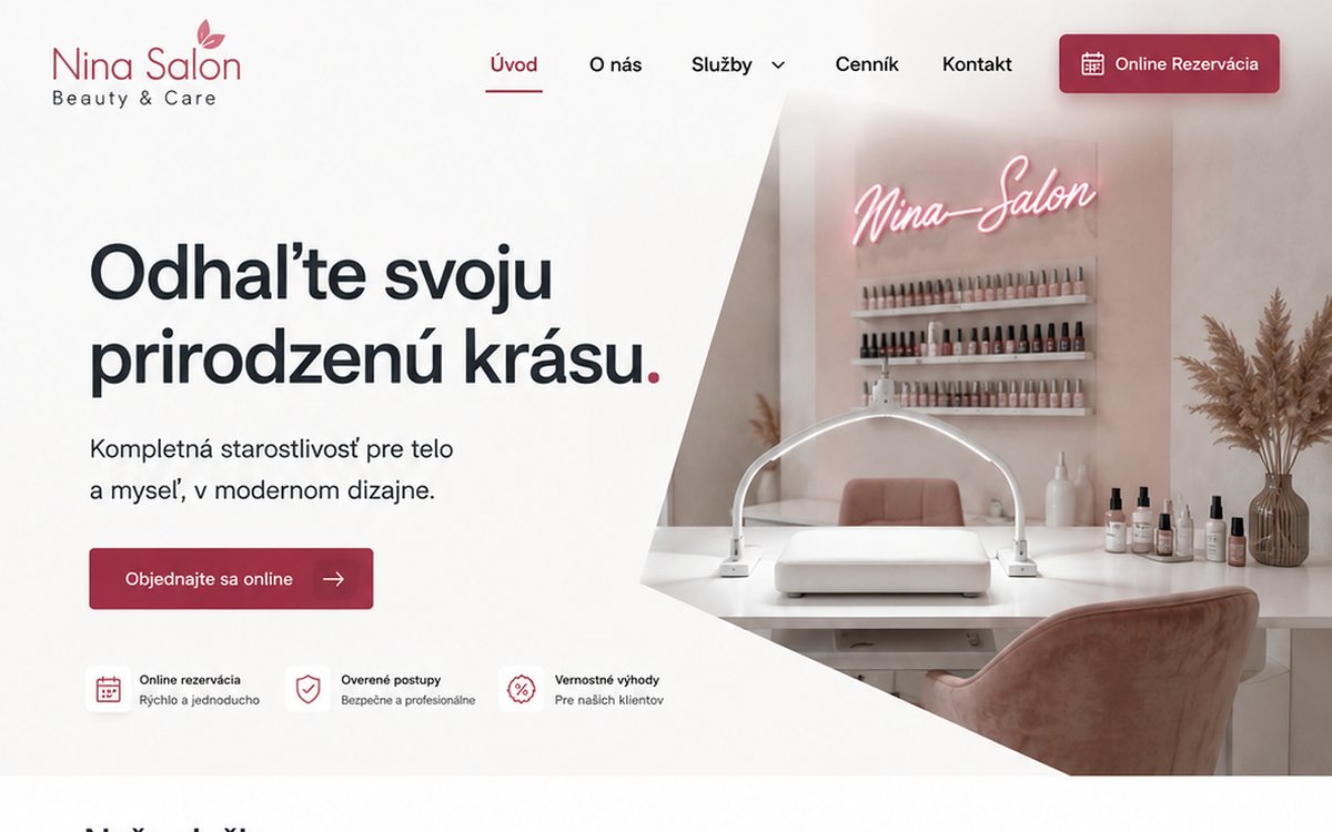Web pre Nina Salon Beauty & Care